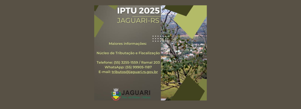 CALENDÁRIO DE PAGAMENTO DE TRIBUTOS MUNICIPAIS – JAGUARI 2025