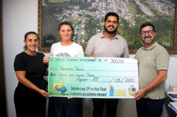 PREFEITURA DE JAGUARI REALIZA A ENTREGA DE PRÊMIO DO PROGRAMA NOTA FISCAL GAÚCHA