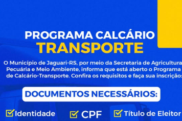 PROGRAMA CALCÁRIO-TRANSPORTE