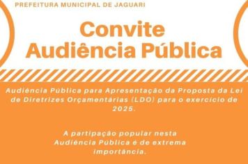CONVITE PARA AUDIÊNCIA PÚBLICA