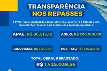 TRANSPARÊNCIA NOS REPASSES DE QUEM CUIDA DA NOSSA GENTE