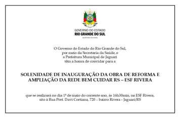 INAUGURAÇÃO – REDE BEM CUIDAR RS – ESF RIVERA