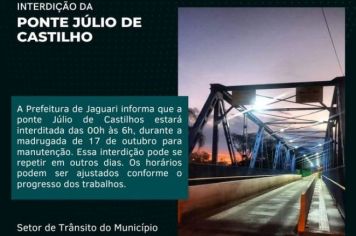 INTERDIÇÃO DA PONTE JÚLIO DE CASTILHOS
