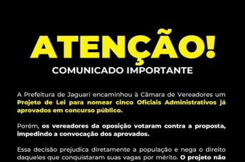 NOTA OFICIAL – PREFEITURA DE JAGUARI