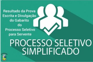 RESULTADO PRELIMINAR DO PROCESSO SELETIVO PARA O CARGO DE SERVENTE