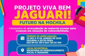 PROJETO VIVA BEM JAGUARI – FUTURO NA MOCHILA