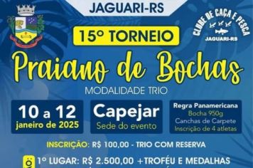PRAIANO DE BOCHAS MOVIMENTA JAGUARI NO FINAL DE SEMANA
