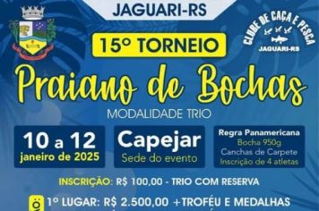  INICIA HOJE O PRAIANO DE BOCHAS DE JAGUARI 