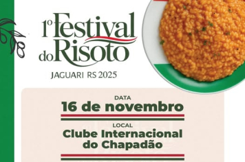 VEM AÍ O 1º FESTIVAL DO RISOTO DE JAGUARI