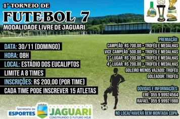 VEM AÍ O 1º TORNEIO DE FUTEBOL 7 – CATEGORIA LIVRE