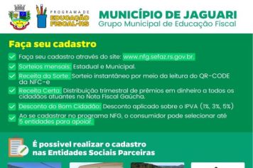 PARTICIPE DO PROGRAMA NOTA FISCAL GAÚCHA E APOIE ENTIDADES LOCAIS