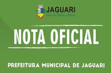 NOTA OFICIAL DO MUNICÍPIO DE JAGUARI