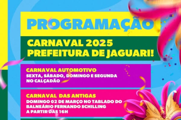 PROGRAMAÇÃO OFICIAL DO CARNAVAL DE JAGUARI 