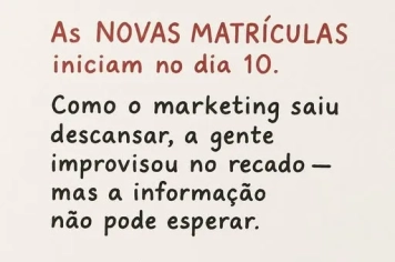 ATENÇÃO, FAMÍLIAS!