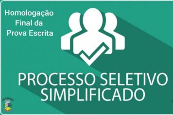 HOMOLOGAÇÃO FINAL DO PROCESSO SELETIVO SIMPLIFICADO - FUNÇÃO SERVENTE