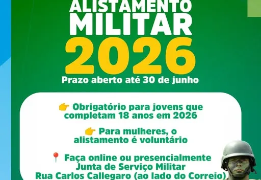 ALISTAMENTO MILITAR 2026: PRAZO SEGUE ABERTO EM JAGUARI 