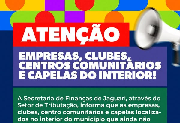  ATENÇÃO EMPRESAS, CLUBES, CENTROS COMUNITÁRIOS E CAPELAS DO INTERIOR! 