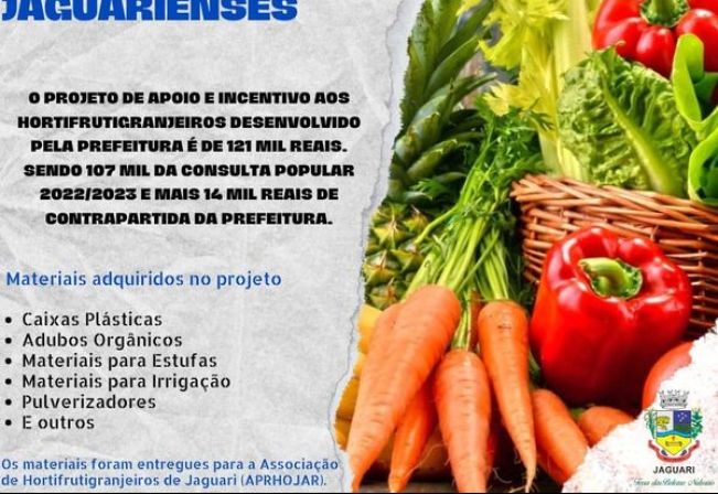 CONSULTA POPULAR BENEFICIA PRODUTORES JAGUARIENSES