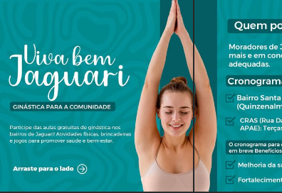 VIVA BEM, JAGUARI – GINÁSTICA PARA A COMUNIDADE