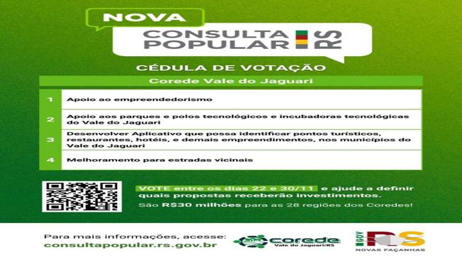 VOTAÇÃO DA NOVA CONSULTA POPULAR 2021