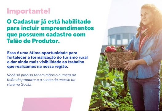 PASSO A PASSO PARA FAZER O CADASTRO NO CADASTUR – TURISMO RURAL (COM TALÃO DE PRODUTOR)