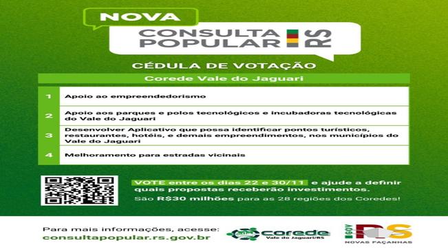 VEM AÍ A NOVA CONSULTA POPULAR 2021