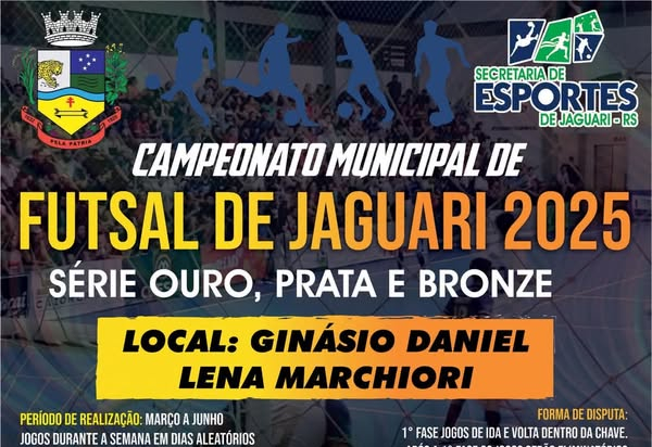 VEM AÍ O CAMPEONATO MUNICIPAL DE FUTSAL DE JAGUARI 2025