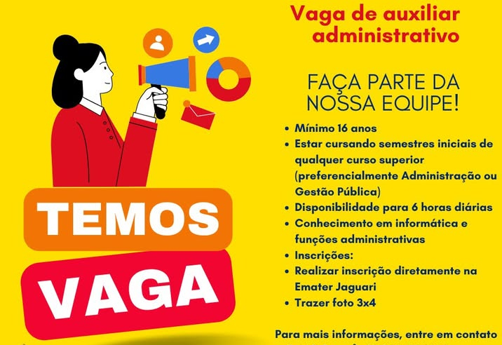 ATENÇÃO! OPORTUNIDADE DE ESTÁGIO REMUNERADO NA EMATER JAGUARI