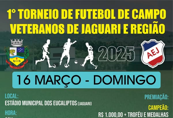 1° TORNEIO DE FUTEBOL DE CAMPO DE VETERANOS ESTÁ CHEGANDO