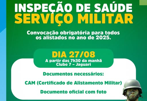ATENÇÃO, ALISTADOS!