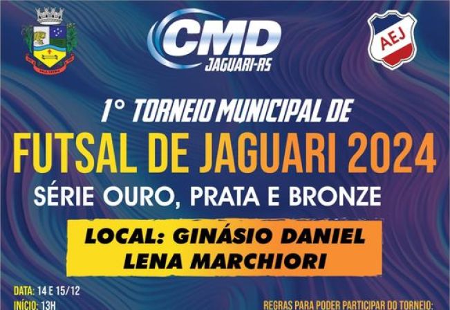 1º TORNEIO MUNICIPAL DE FUTSAL DE JAGUARI: VENHA MOSTRAR SEU TALENTO