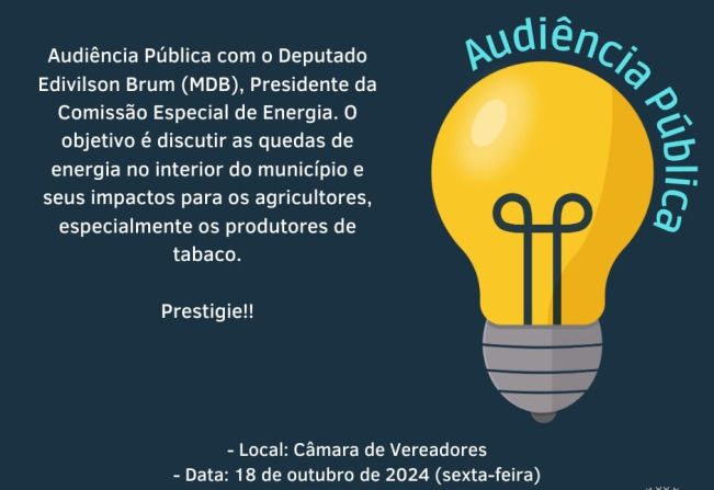 AUDIÊNCIA PÚBLICA EM JAGUARI ABORDARÁ QUEDAS DE ENERGIA NO INTERIOR