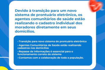 AVISO IMPORTANTE – CADASTRO DE SAÚDE