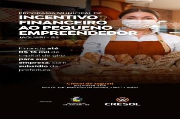 PROGRAMA MUNICIPAL DE INCENTIVO FINANCEIRO AO PEQUENO EMPREENDEDOR JAGUARIENSE