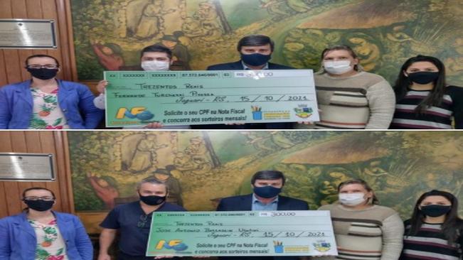 PREFEITO BETO ENTREGA PRÊMIO EM DOBRO PARA CONTRIBUINTES JAGUARIENSES